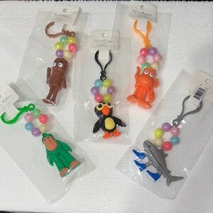 Bundle of 5 Novelty Animal Bead Keychains - Assorted Colors